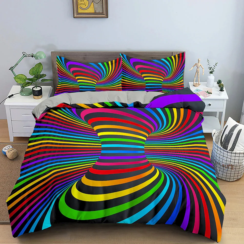 3D Geometric Duvet Cover King/Queen SizeThreedimensional Bedding