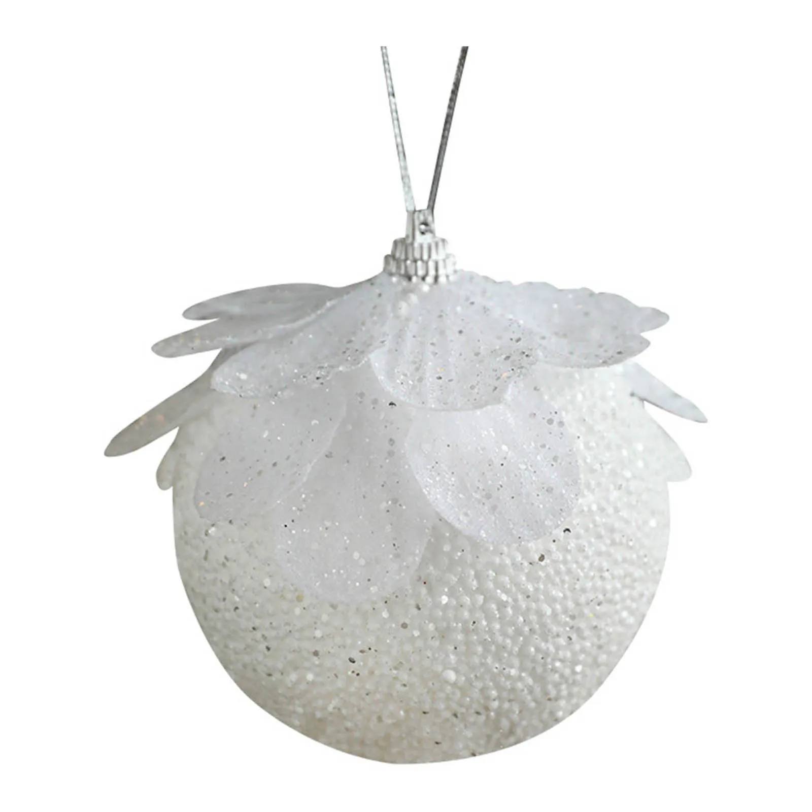 Foam Christmas White Petal Decoration Sticky Powder Christmas Tree 3d Pendant Layout Accessories Beads For Doorways For Girls