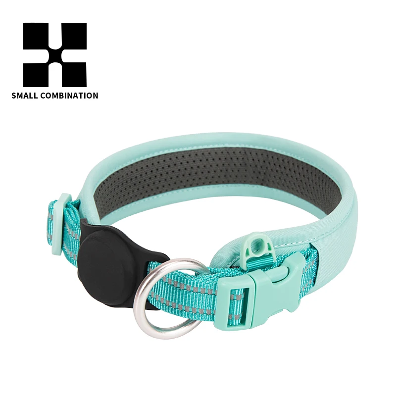 Adjustable Nylon AirTag Dog Collar Reflective Padded Small Medium Large Dog Collar AirTag Tracker Pet Accessorie