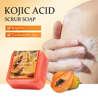 Savon de papaye à l'acide kojique naturel, 70g, avec glycérine, nettoyage en profondeur, éclaircit la peau, barre parfumée Orange douce pour les soins du visage et du corps 4