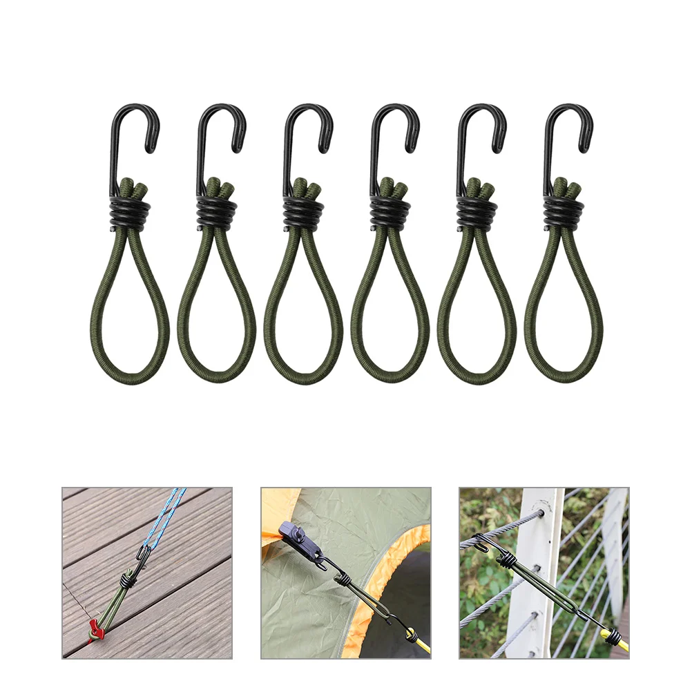 

6Pcs Tent Hook Cord Tent Fixing Buckles for Tent Outdoor Elastic Cord Hooks Camping Supplies
