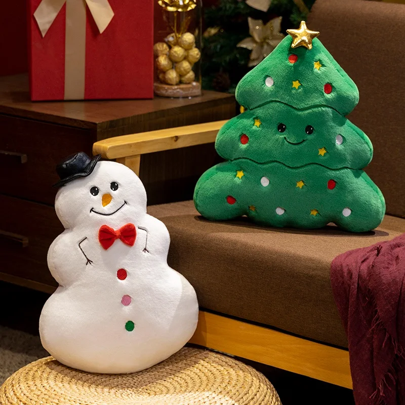 1PC happy Christmas Ginger Bread Snowman Plushie Plush Pillow Stuffed Cabin House Xmas Tree Party Decor Doll 3