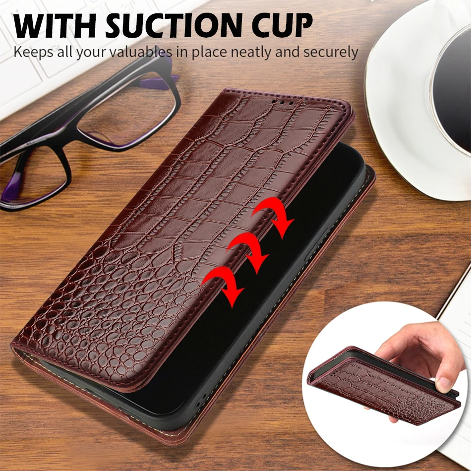 Leather Phone Case Wallet for iPhone 16 Pro Max etc.