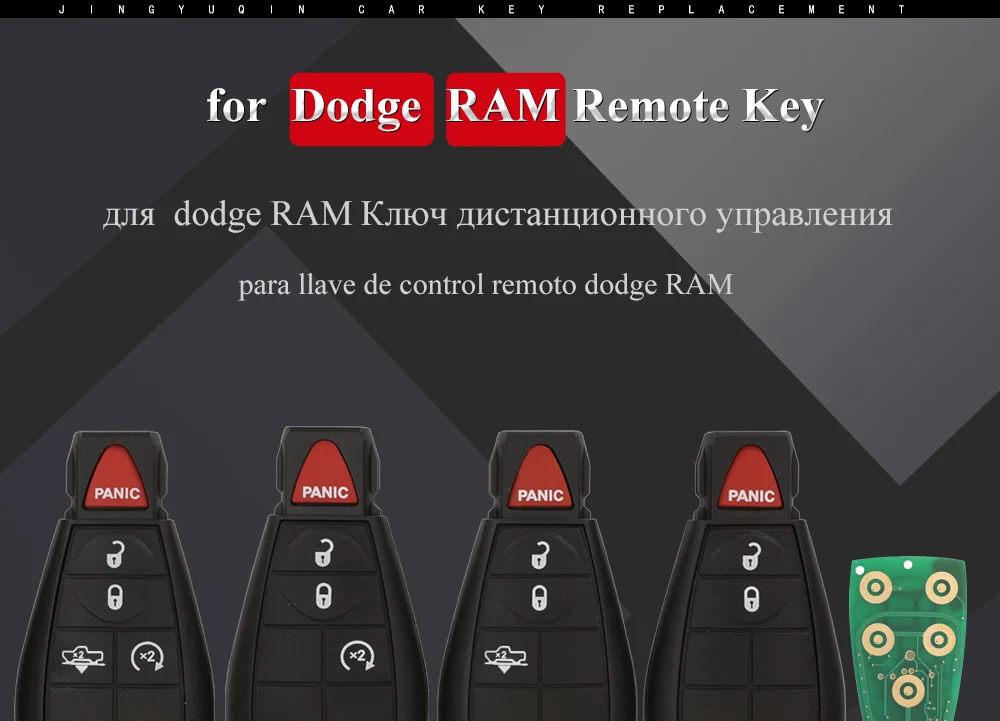 Keyforkess GQ4-53T Fobik Chiave Auto Chiave A Distanza 433MHz ID46-PCF7961A Chip per Dodge RAM 1500 2500 3500 4500 2013-2018 56046953 68159655 - S10afcb7cb6b94a8fbfecdbbd0b23cbe8D