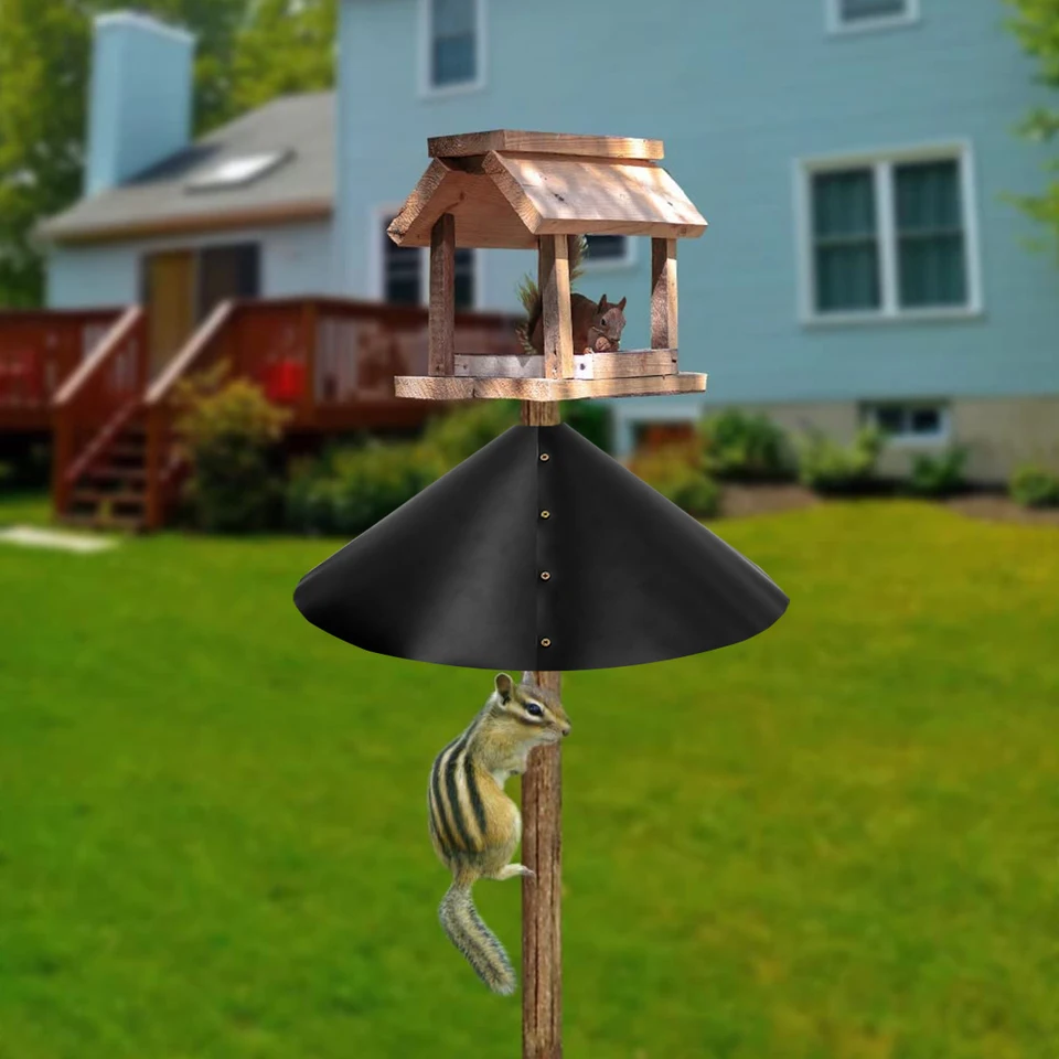 Wrap Around Squirrel Baffle,14 Inch Foldable Squirrel Guard Baffles,Universal Squirrel Proof Baffle,Protect Feeding Stations,Both Pole Mounted,Hanging Bird Feeders,Bird Feed Guard And Bird Houses
