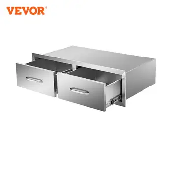 VEVOR Stainless Steel Kitchen Locker Flush Mount Multiple Access Drawer with Food-grade Handle Patio Grill Station BBQ Island 1