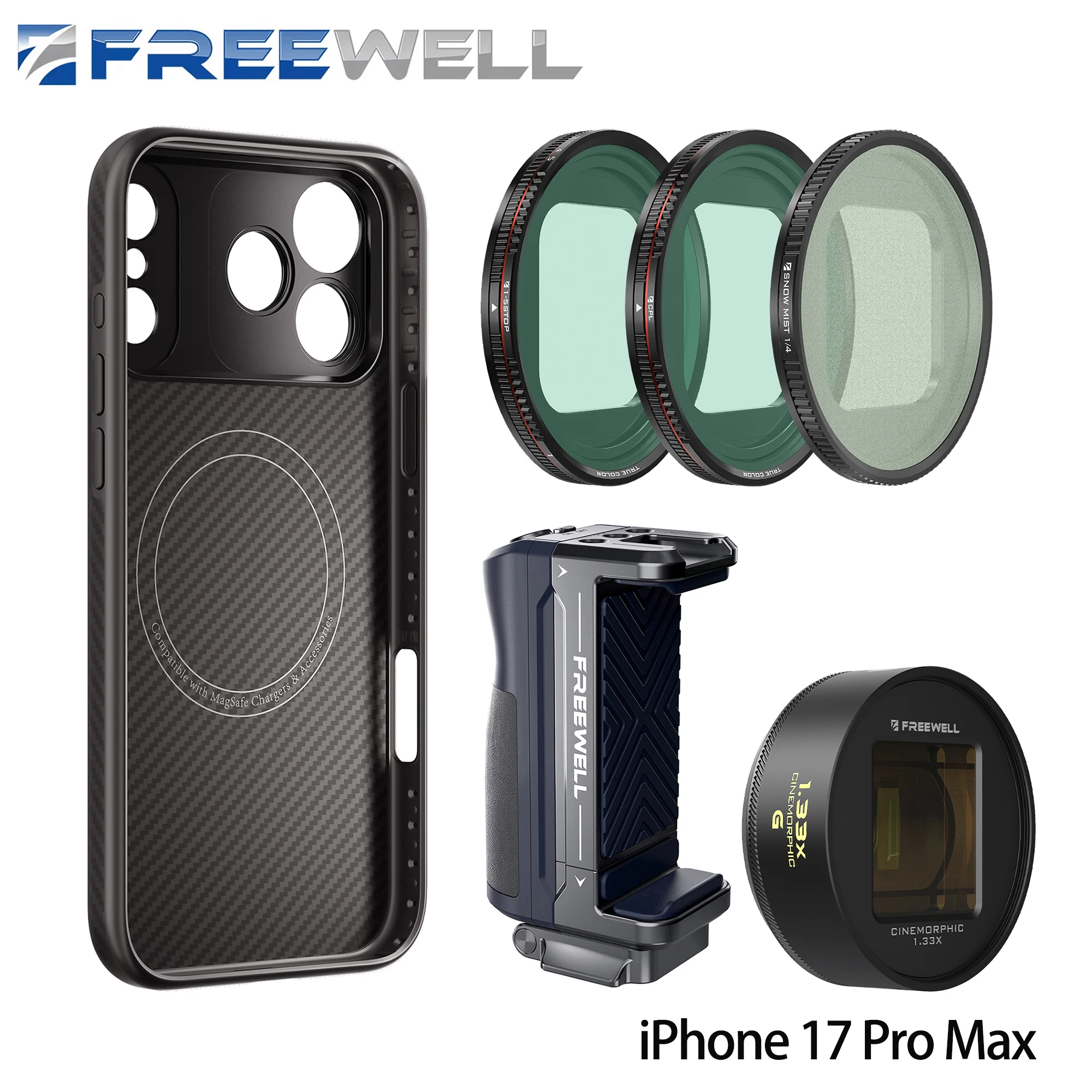 Freewell Filmmaker Photography Kit 17mm Mount Phone Case and 1.33x
