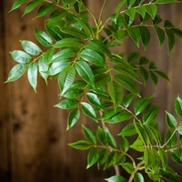76-140cm Large Artificial Ficus Tree Branch Fake Lacquer Tree Plastic Banyan Plants Green Tall Palm Leaves For Home Garden Decor 4