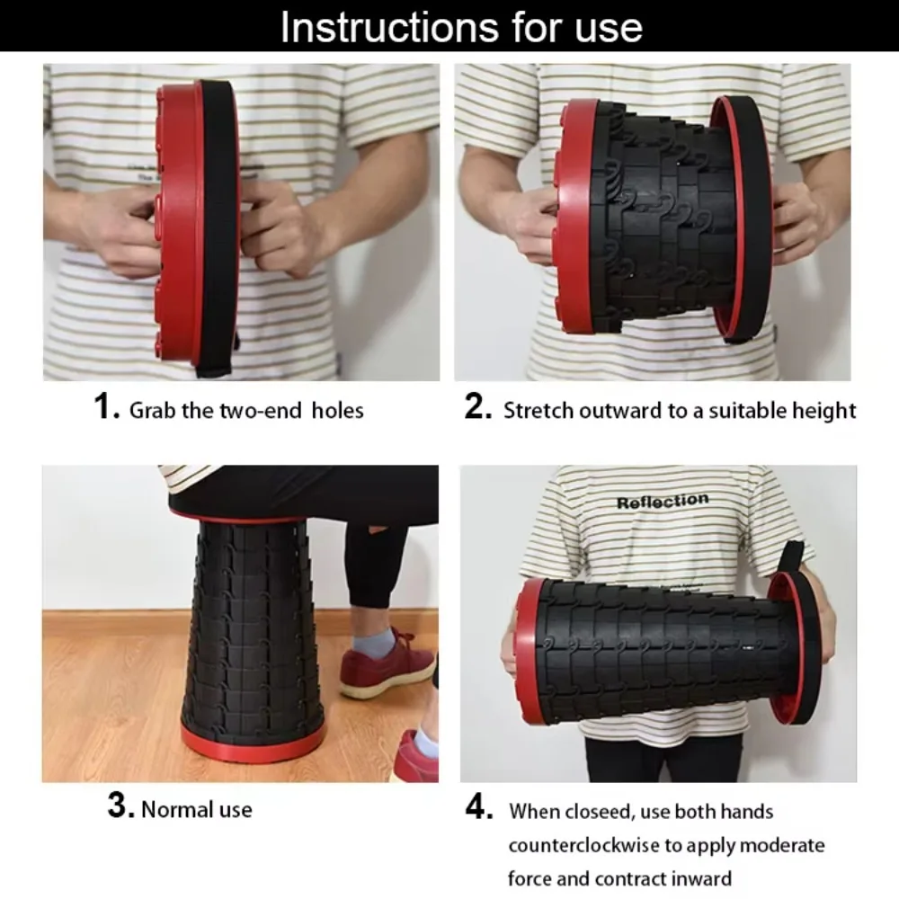 Multifunctional Foldable Round Stool Foldable Legs Ideal for Camping Fishing Outdoor Activities retractable stool