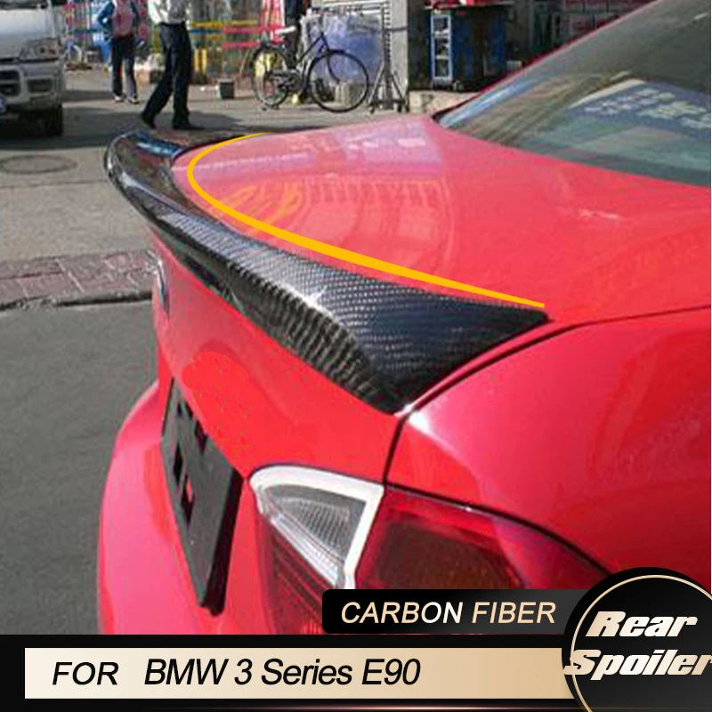 자동차 리어 트렁크 스포일러 윙, BMW 3 시리즈 E90 M 테크 M3 2005-2012 레이싱 리어 스포일러, 테일 부트 립 윙 립, 탄소 섬유