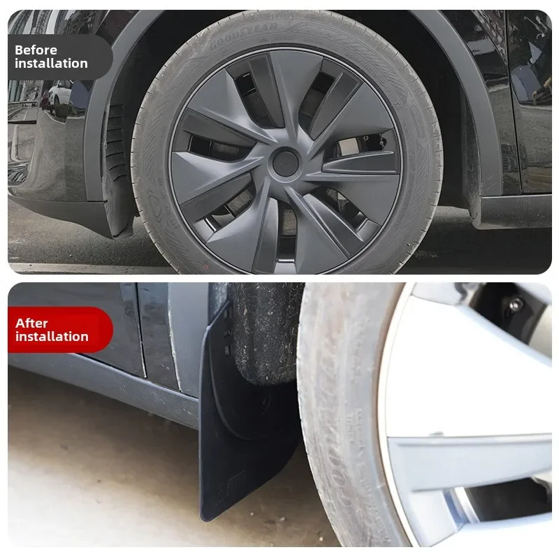 Tesla Model Y Juniper 2025 휠 머드 가드 플랩 머드 플랩 스플래시 전면 리어 펜더 프로텍터 머드 가드 외부 액세서리