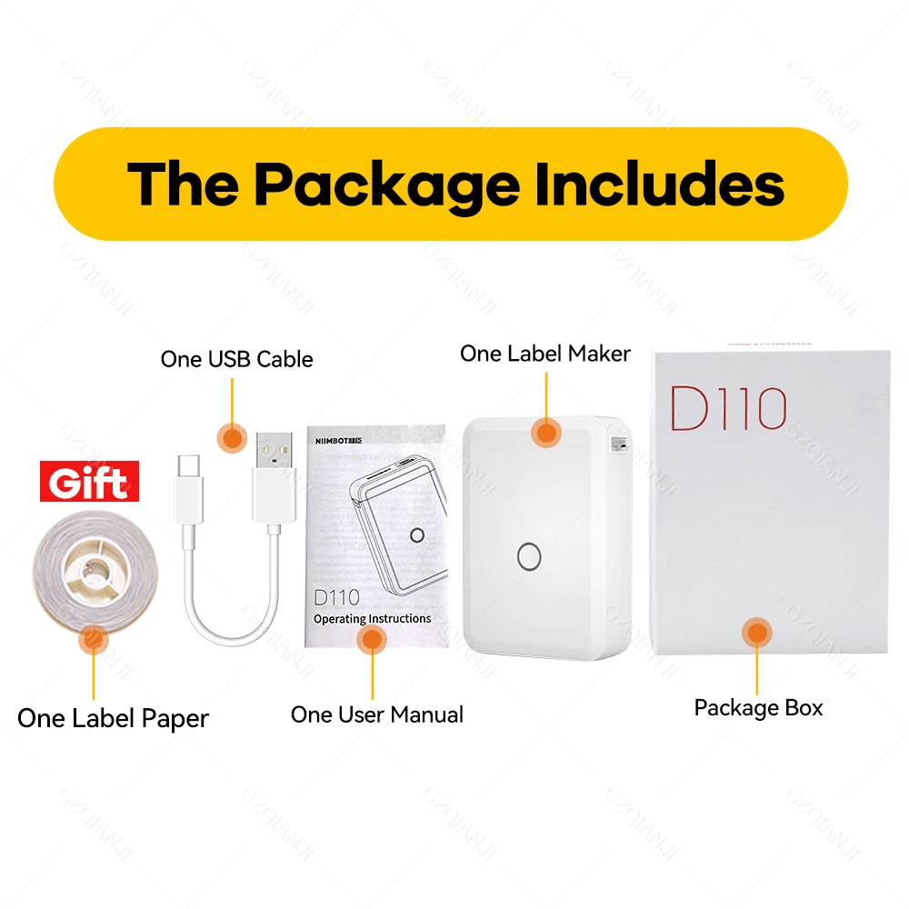 Nimbot D110 D11 Máquina de Etiquetas Impressora Luminosa D110 Papel de Etiqueta Luminosa Etiqueta D110 Interruptor da Impressora Etiqueta - Imagem 6