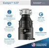 Badger 5XP Garbage Disposal with Power Cord, Standard Series 3/4 HP Continuous Feed Food Waste Disposer, Badger 5XP 2