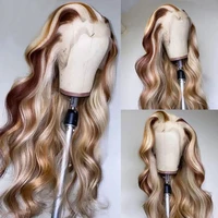 Perruque Lace Frontale HD Blond Cendré 4/613 avec Mèches, Perruque Brésilienne Colorée 13x4 en Cheveux Humains, Perruque Body Wave 613 HD Lace Frontal pour Femme 3