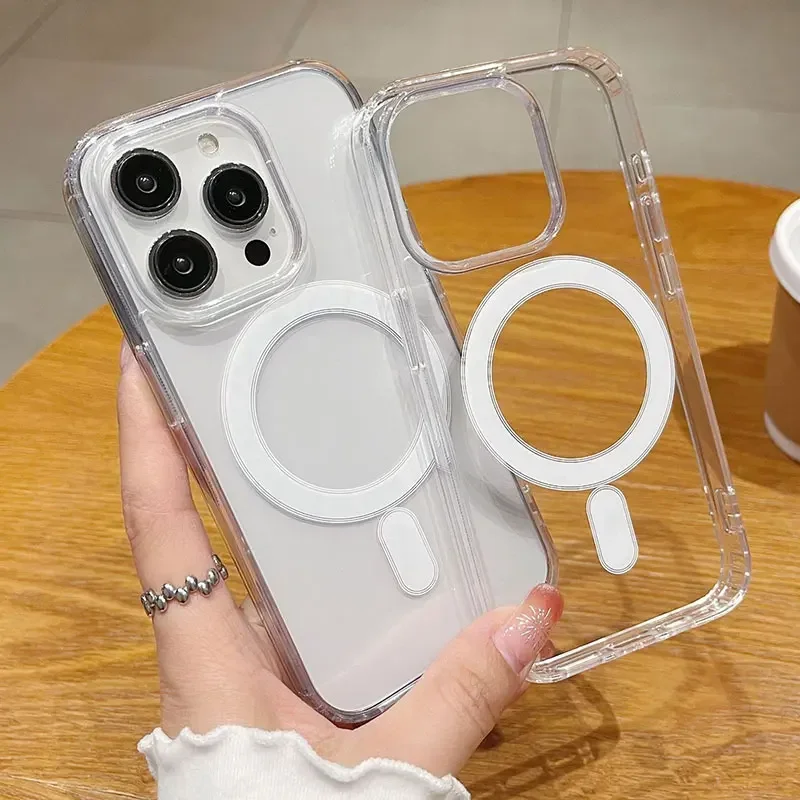 Enhanced Magnetic Wireless Charging Clear Phone Case Cover