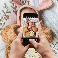 7PCS Newborn Photography Props Wooden Monthly Milestone Cards Baby Shower Gifts for Boys and Girls Photography Accessories 3