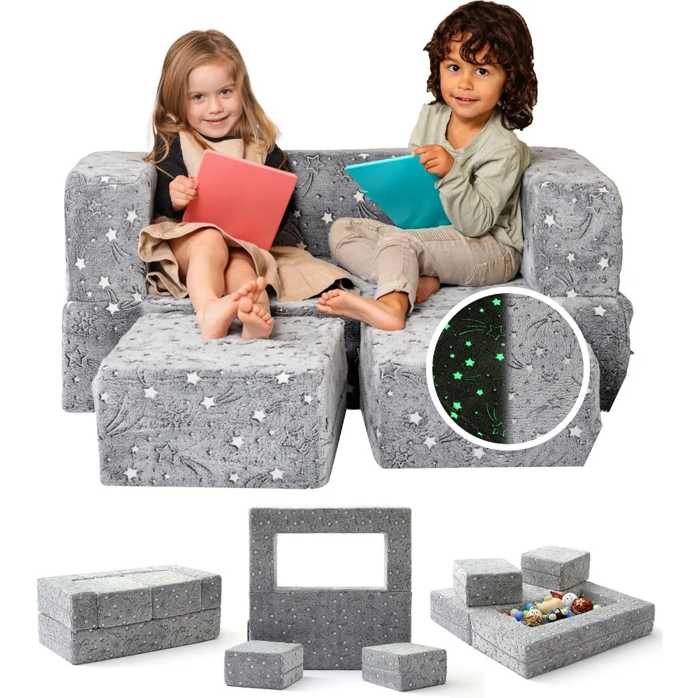 Childs Couch - Modular Kids Play Couch Set, Toddler Sofa, Childs Sofa, Kid Couch, Toddler Couch, Foam Playroom Couch for Kids 6
