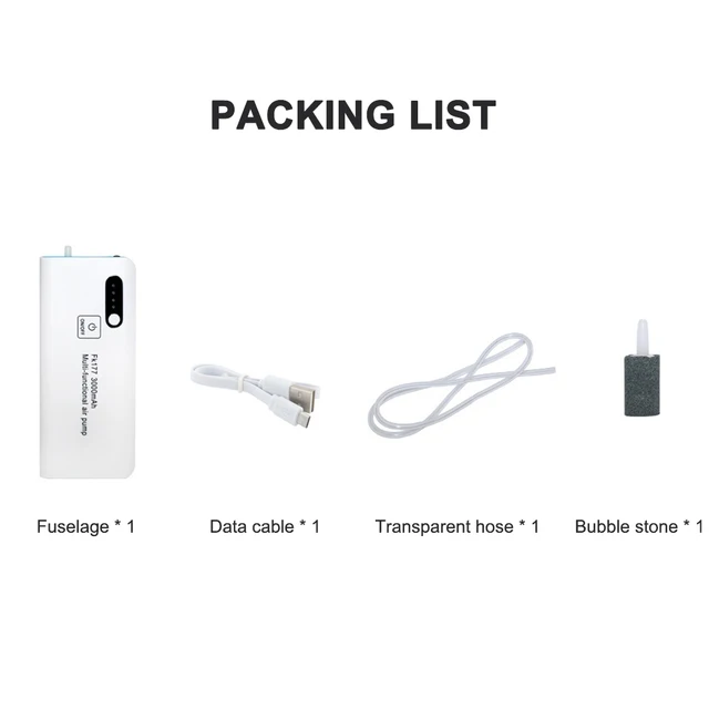 Pompa Ad Aria Ricaricabile Per Acquario - USB, Singolo/Doppio Tubo, Per Pesca E Emergenze - Foto 2