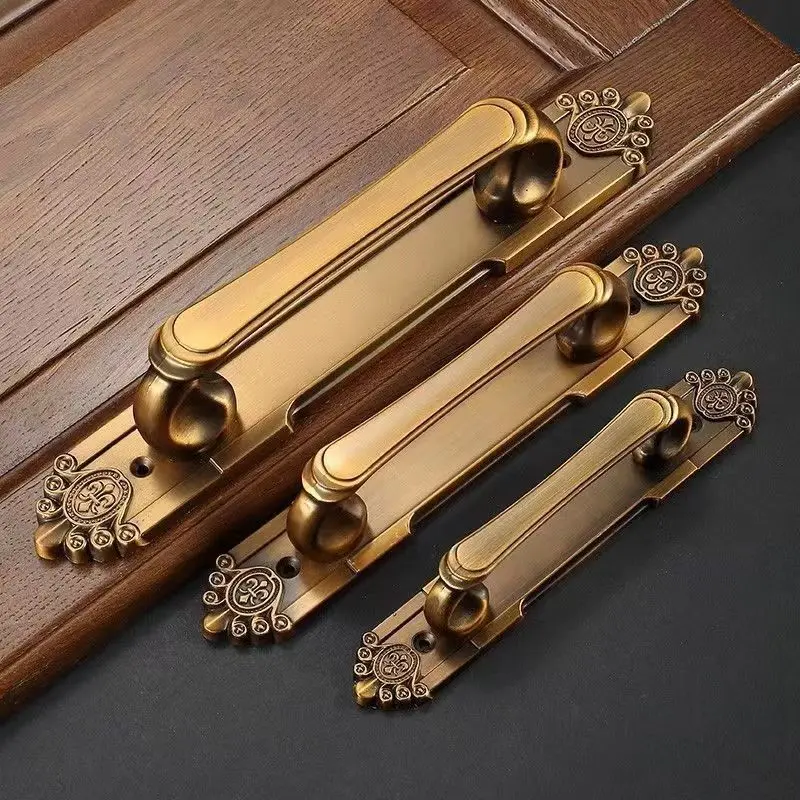 Nordic Vintage Wooden Door Handles Bedroom Sliding Door Furniture Hardware Push Pulls Wardrobe Handle Cupboard Handles door handles cabinet handles