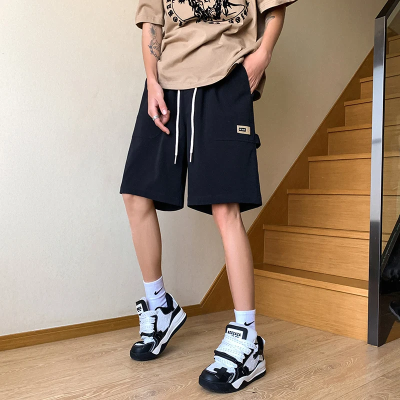 2024 Summer Y2K Shorts Solid Color Streetwear Elegant Fashion Half Pants Big Pocket Shorts Men's Clothing Promo Shorts Men
