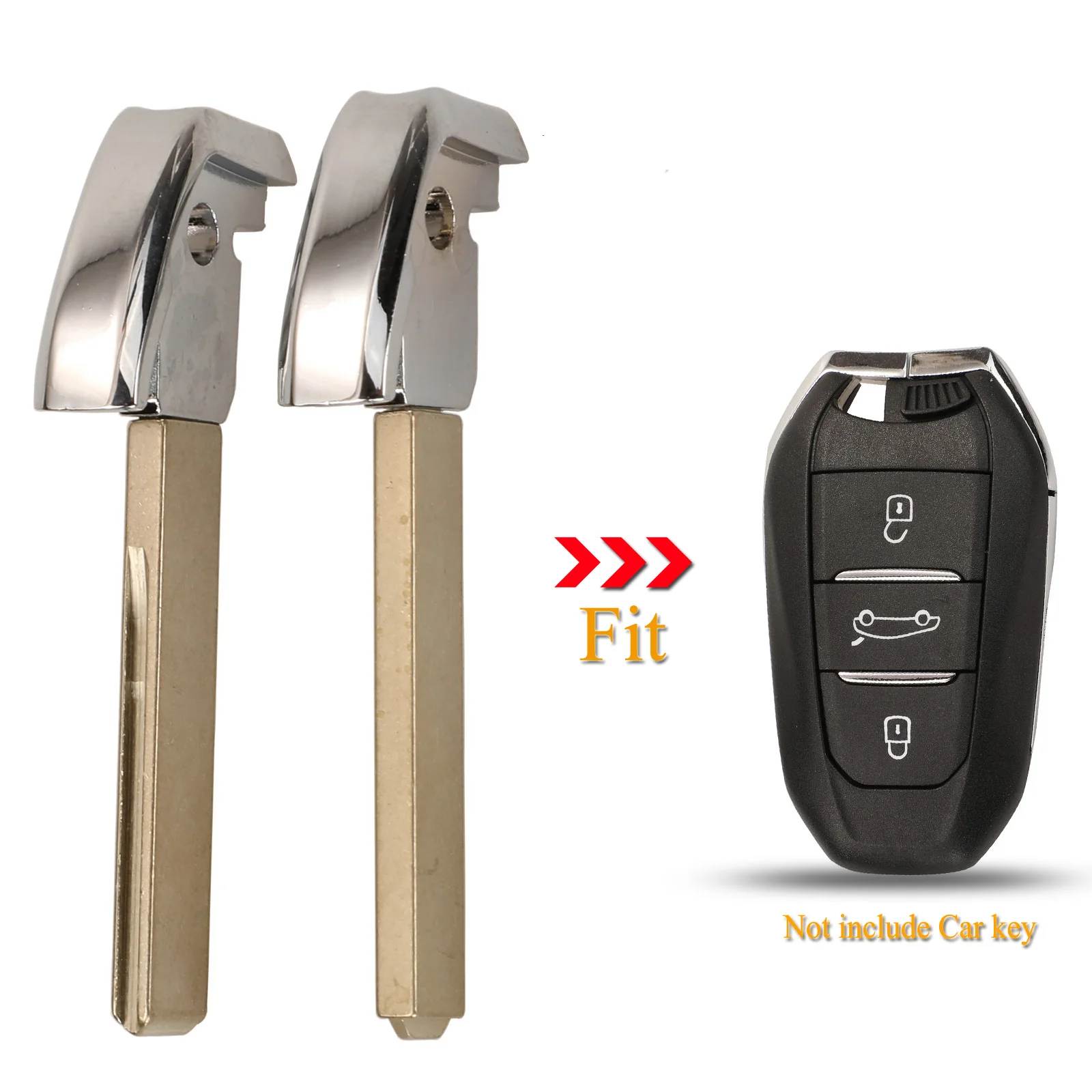 jingyuqin Remote Car Smart Key Keyless Emergency Insert Uncut Blade Blank For For Peugeot 208 308 508 3008 Citroen C4 DS4 DS5