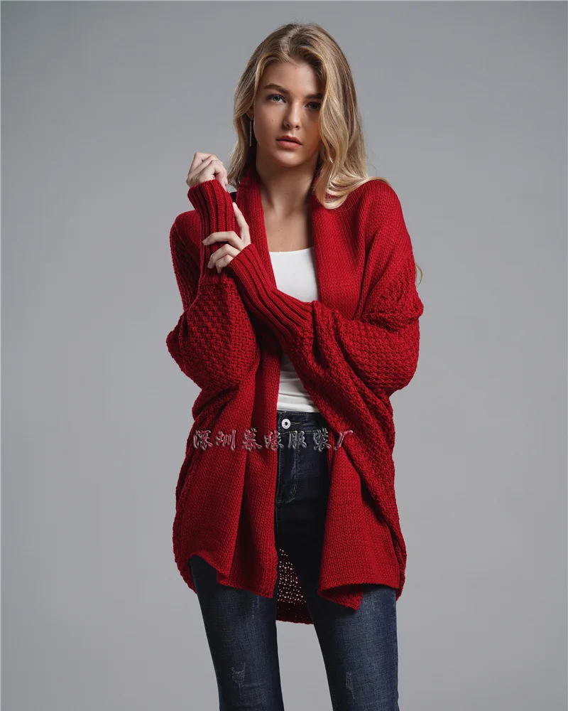 2022 New Lazy Oversize Long Sweater Cardigans Jacket Coat New Women Thick Sweaters Korea Cardigan Jacket Coat Outwear TOP blue sweater Sweaters
