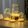 2sets/pack Big Size Cylinder Glass Dome Vase Home Decor Side Switch Luminous Base Transparent Cover DIY Gift Wedding Prop 4