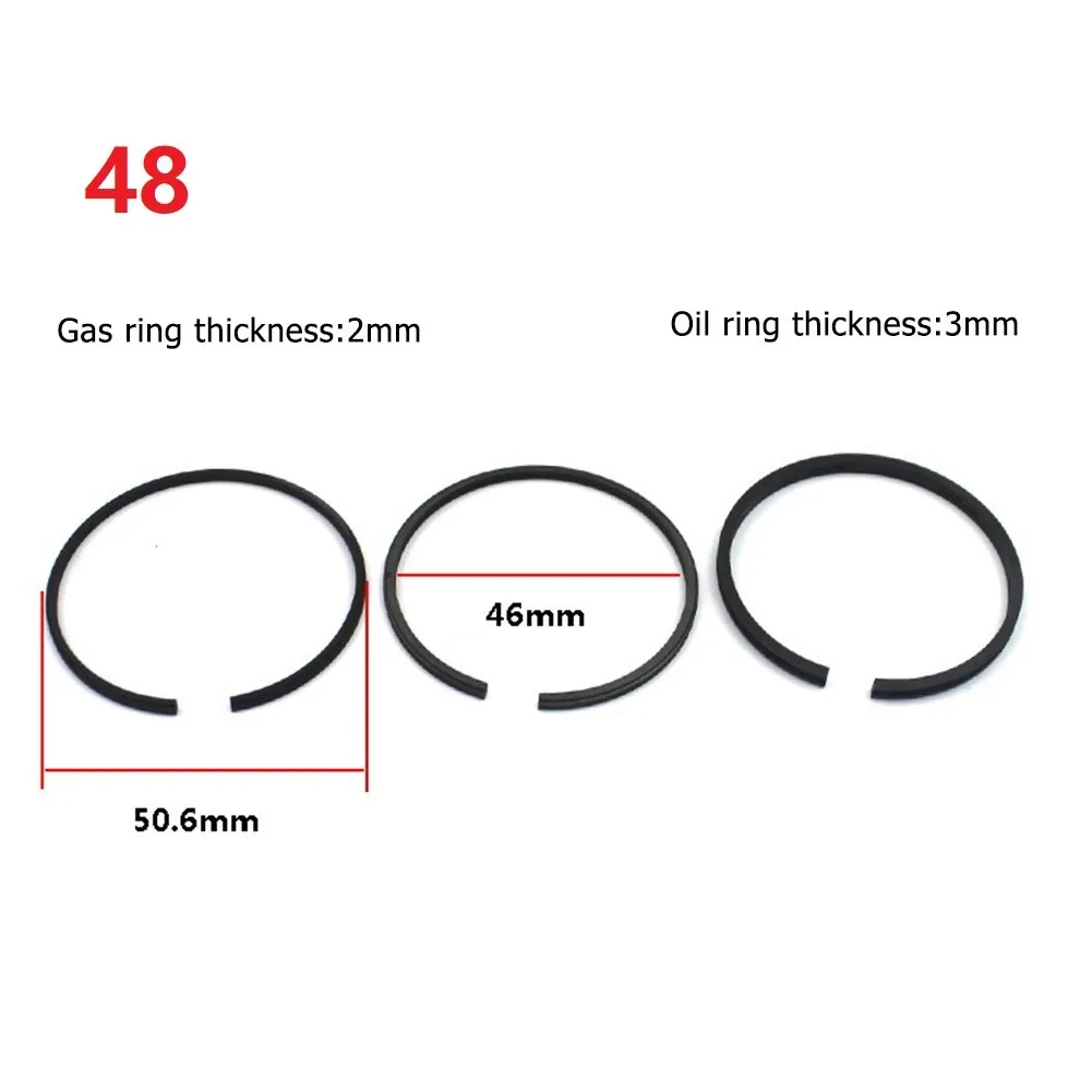 3pcs Air Compressor Piston Ring Pneumatic Parts For 42/47/48/51/52/65/90/95/100mm Cylinder Hardware 