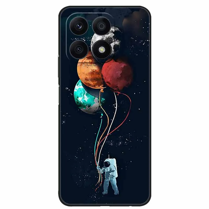 Cool Black Soft TPU Phone Case with Wolf and Lion Design - Durable Back Cover