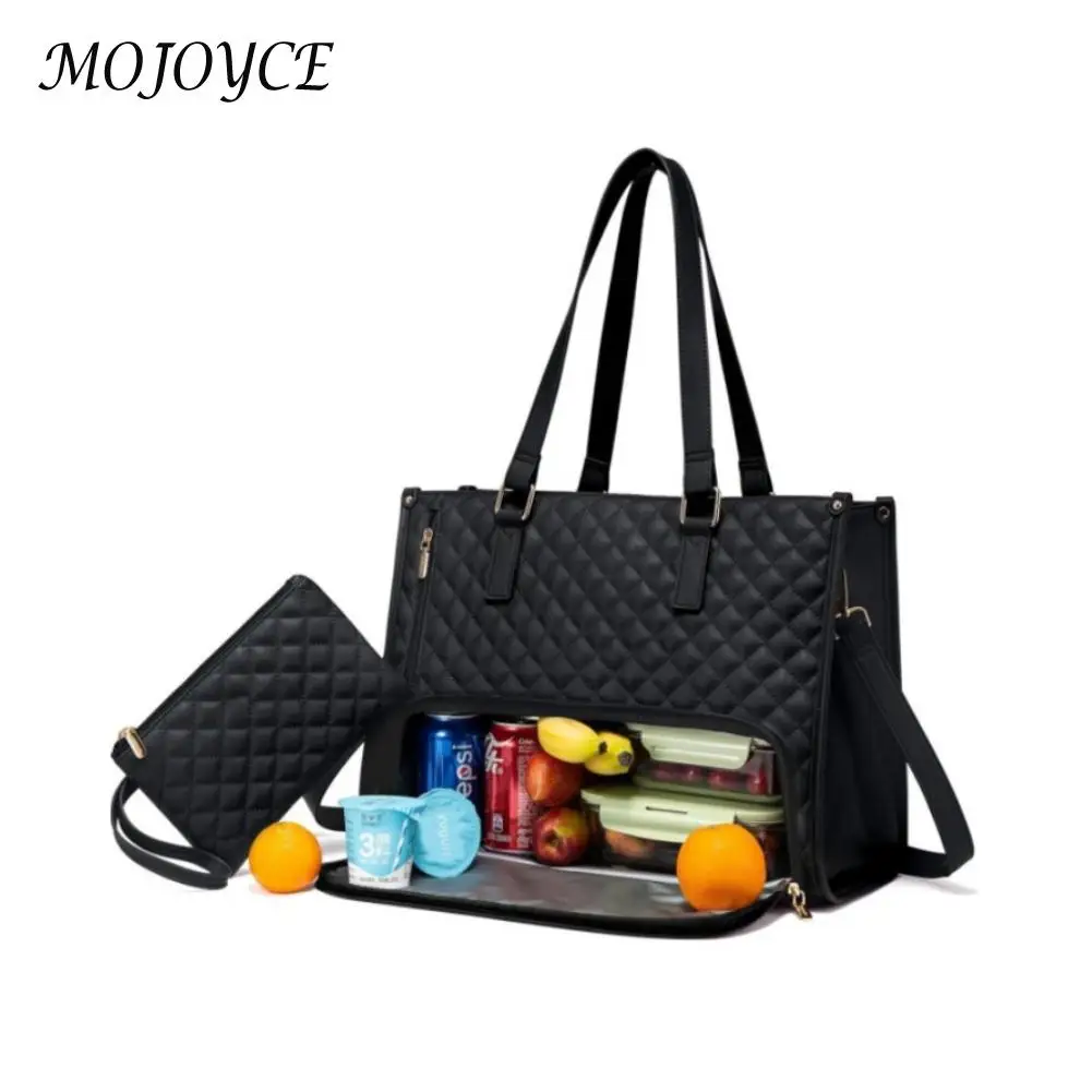 2-in-1 Lunch Tote Bag 15.6 inch Laptop Bag with Insulated Lunch Compartment Multipurpose Large Capacity Shoulder for Office