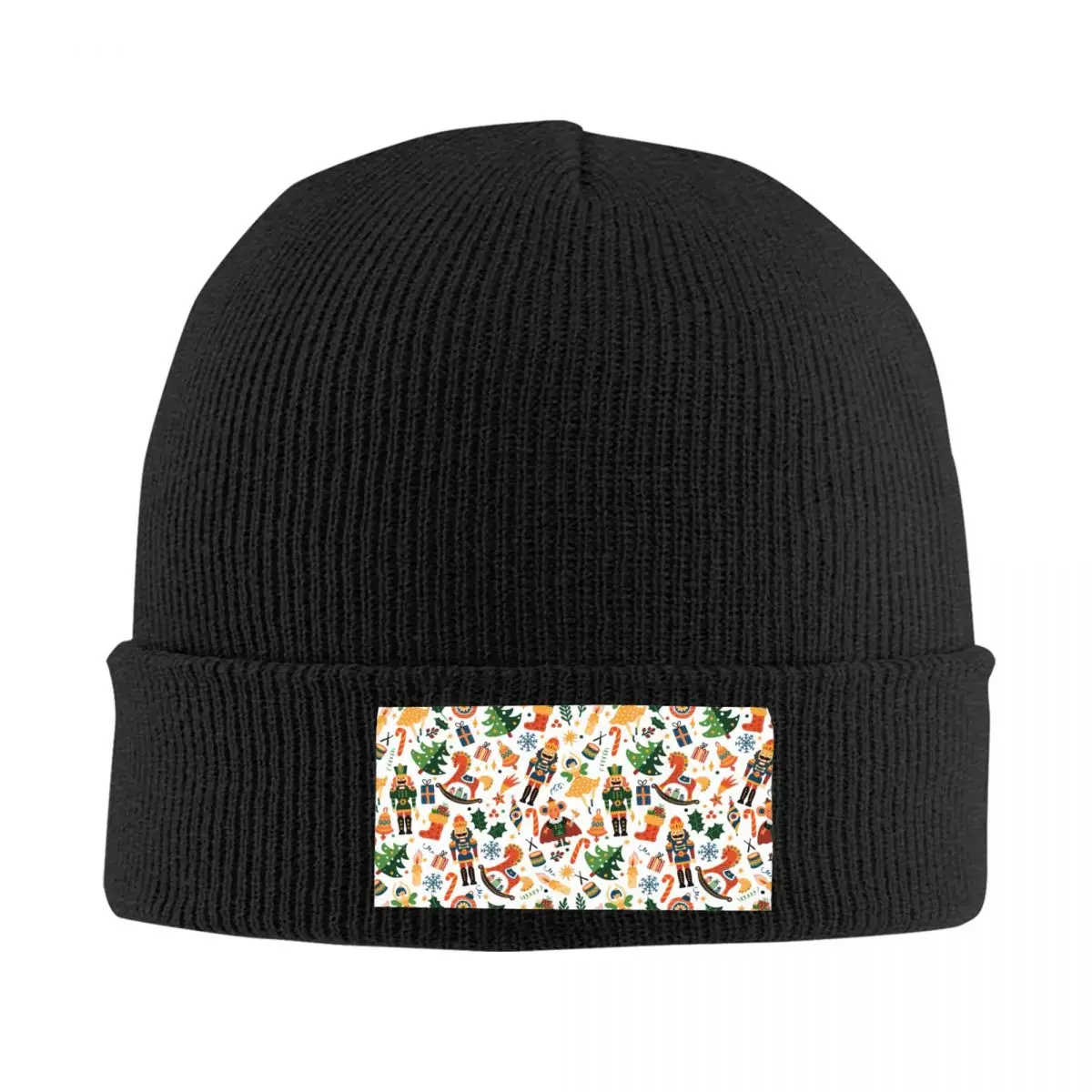 

Retro Merry Christmas Nutcracker Pattern Skullies Beanies Caps For Men Women Outdoor Winter Warm Knitting Hat Adult Bonnet Hats