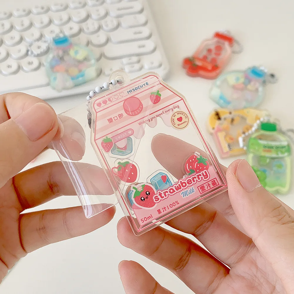 Bag Decoration Hanging Accessories Cute Acrylic Fruit Shaker Keychain Strawberry Hanging Ornaments Perfect For Students Keychain
