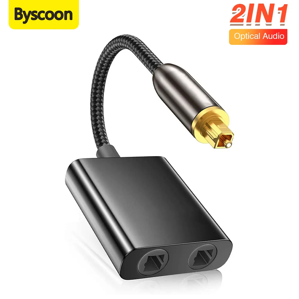 Dual Function Toslink Male to Female Optical Audio Splitter with Gold-Plated Connector