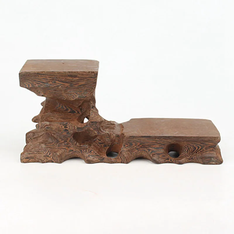 Rosewood Root Carving for Handicraft, Chicken Wing Wood, High and Low Antique Stone, Antique Base, Purple Clay Teapot with Sol