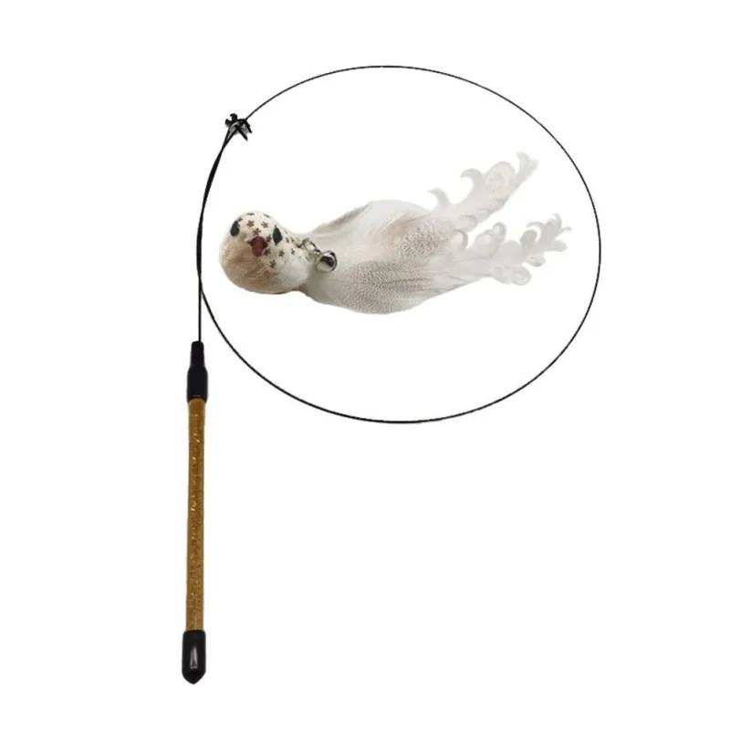 

Sucker Teasing Cat Stick Simulation Bird Tease Cat Toy Bite Resistant Cat Accessories Cat Interactive Cat Toy with Bell Feather