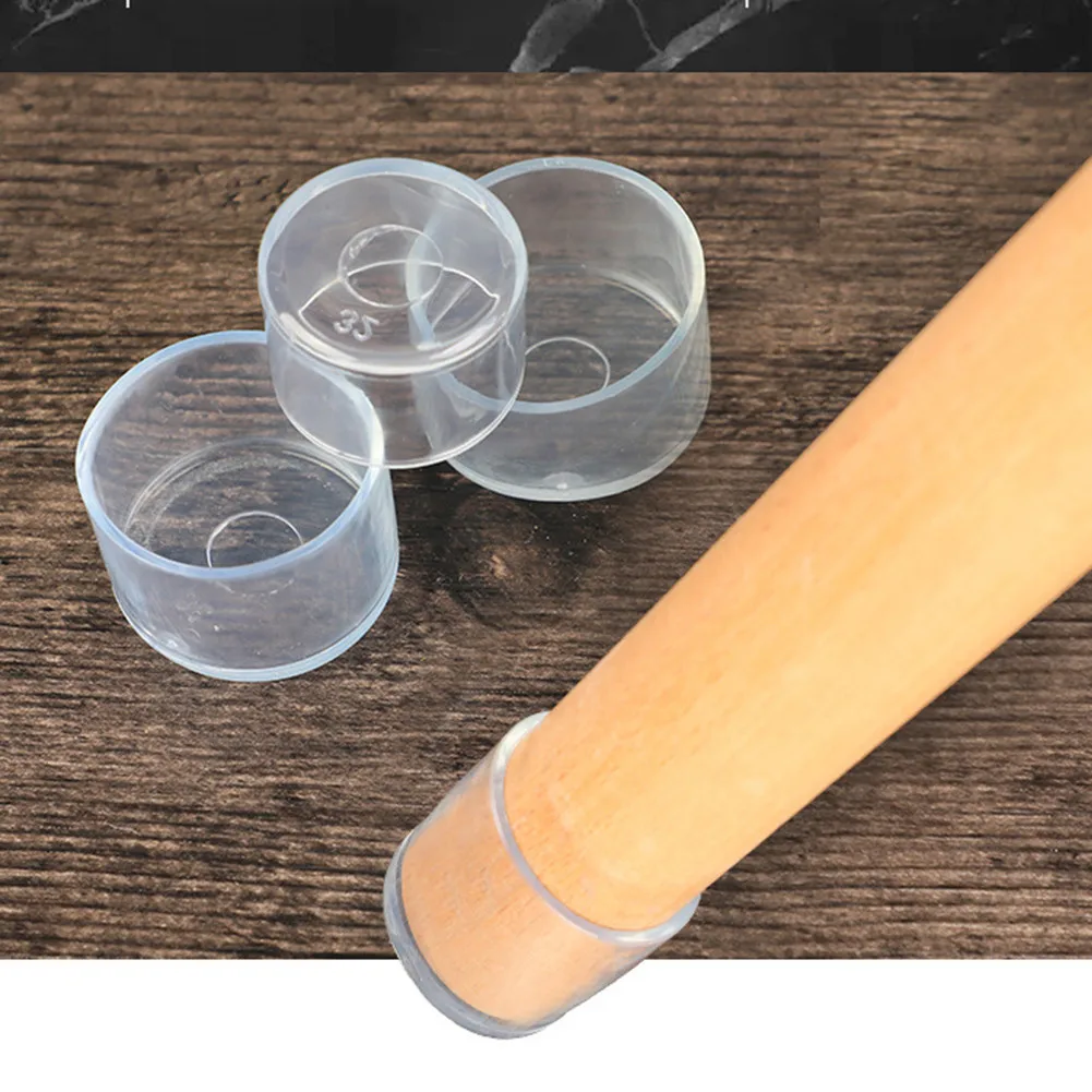 Transparent White PVC Furniture Leg Foot Protectors - 16pcs Wear-Resistant Caps for Noise Reduction and Floor Protection