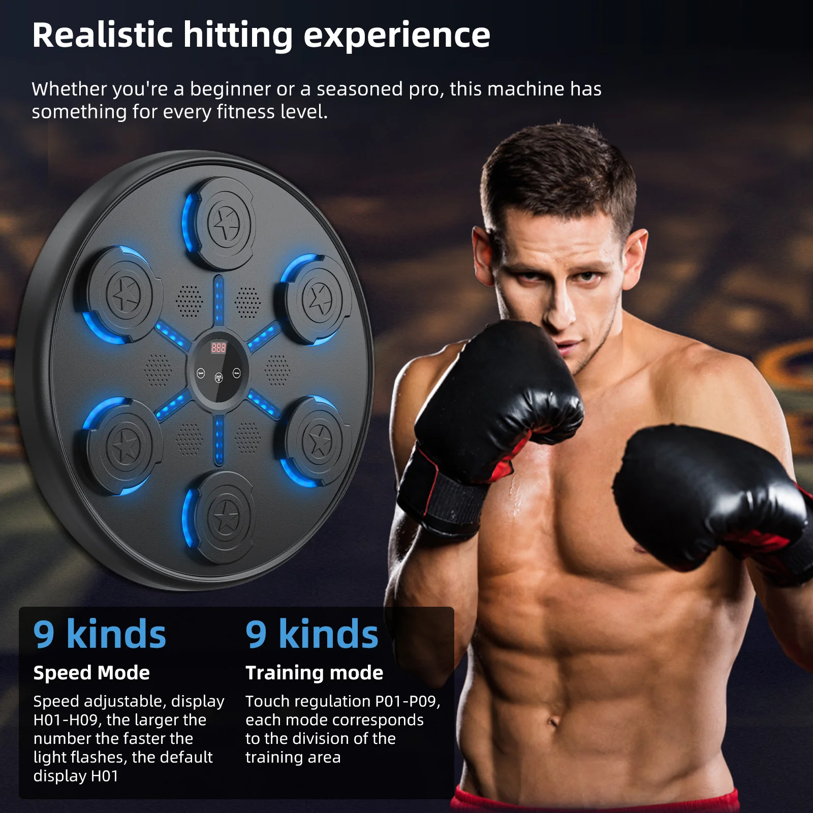 New Smart Music Boxing Machine Adult/Children Sports Fitness Boxing Trainer Home Exercise Response Training Wall Target