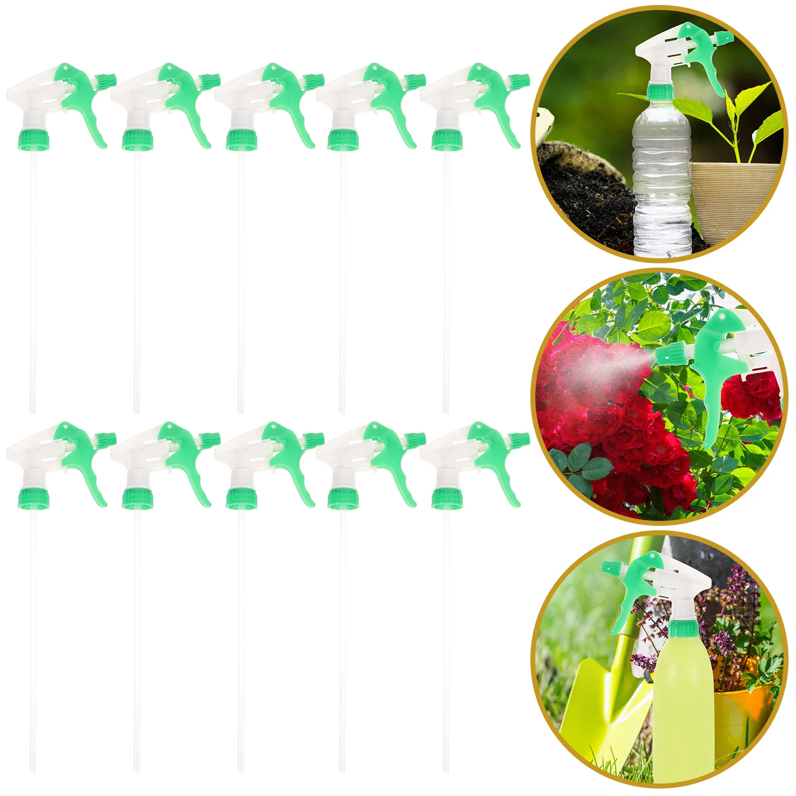

10pcs Durable Trigger Sprayer Spray Bottle Replacement Bottle Sprayer Nozzle Spray Tops for Gardening Cleaning Watering