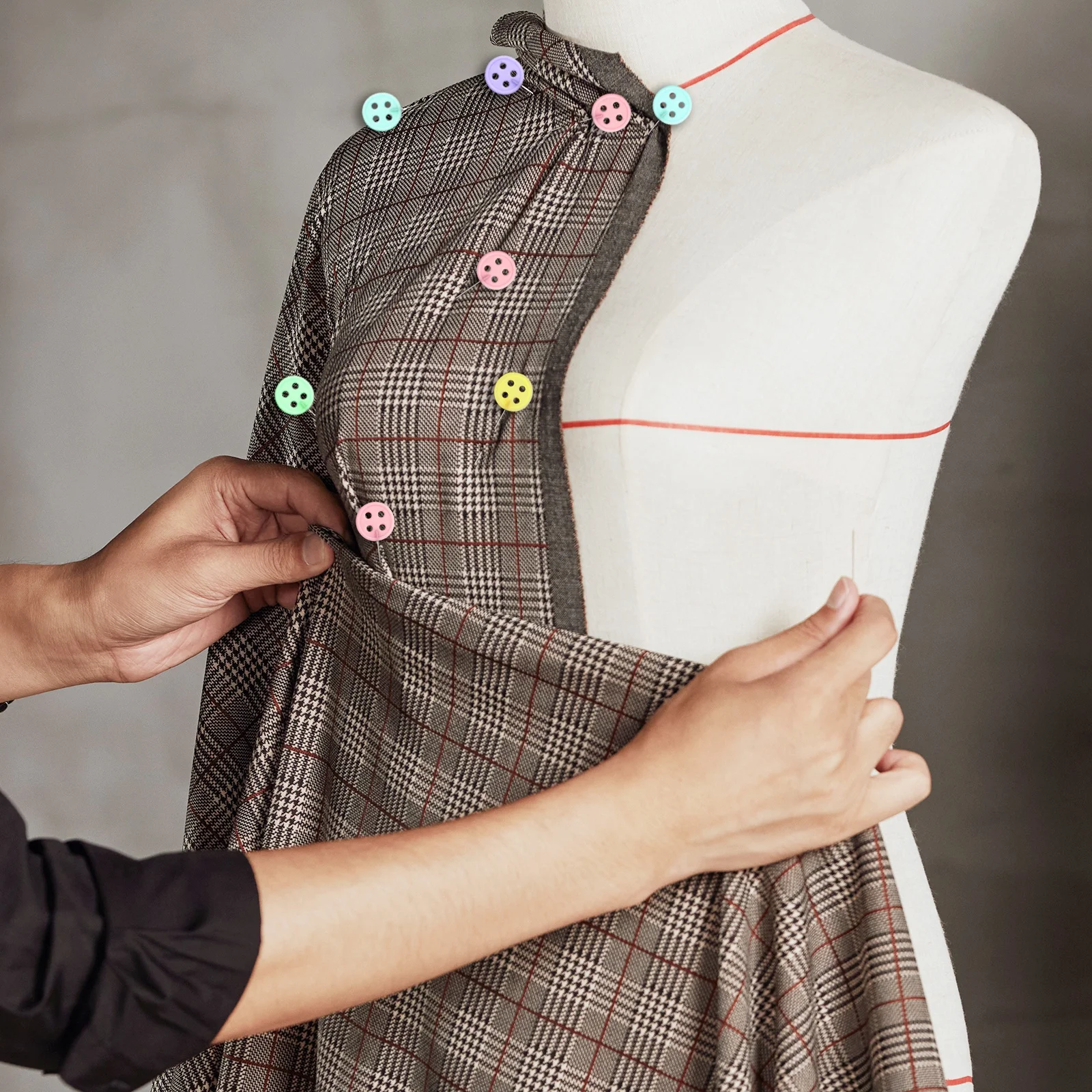 50/100pcs Dressmaking 핀 자수 패치 워크 고정 핀 버튼 핀 패치 워크 핀 바느질 및 DIY