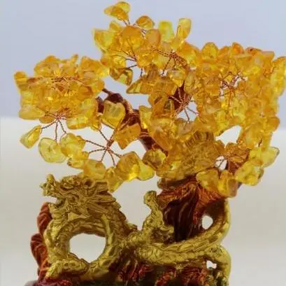 

natural crystal craft tree , the lucky feng shui tree as the mascot, bring in wealth and treasure fortune treegren-1728 yellow