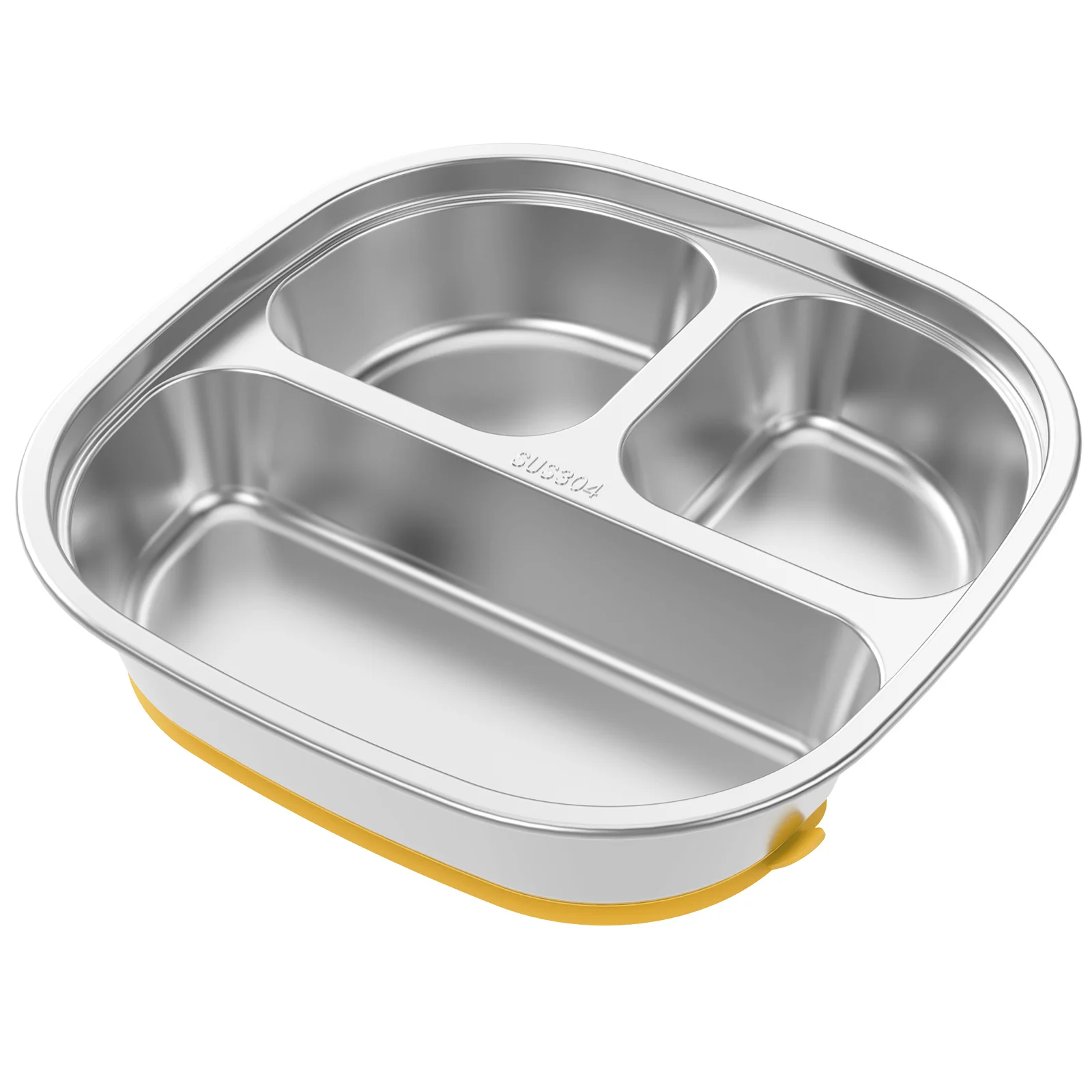 Stainless Steel Kids Plates Divided Designed Metal Kid Plate Stainless Steel Divided Plates Baby Suction Plate stainless steel plates