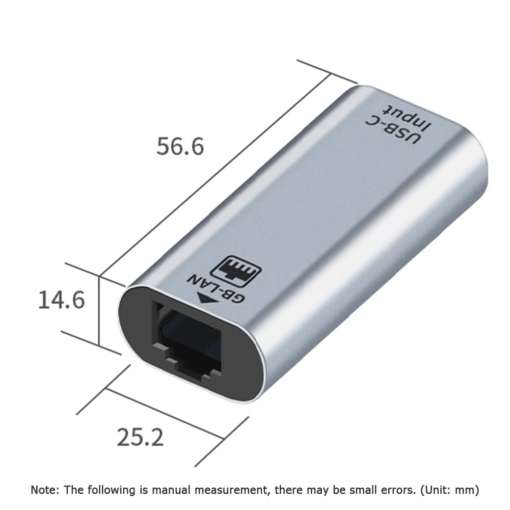 USB Type C Gigabit Wired USB Type C Female to RJ45 LAN Ethernet for Tablet PC Laptop Smartphone Adapter