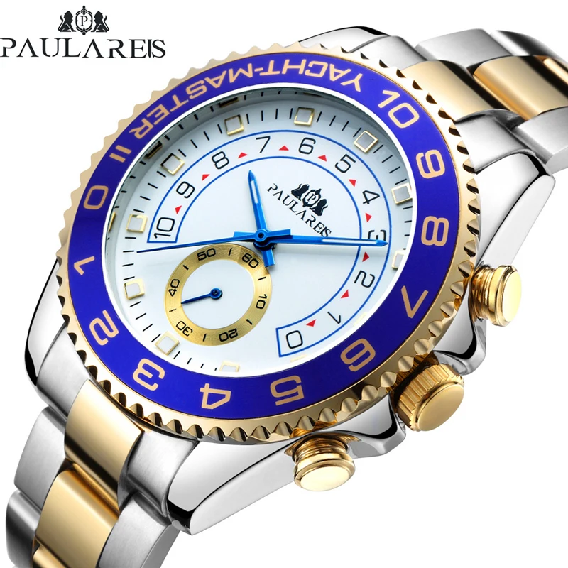 PAULAREIS P Brand Luxury Automatic Self Wind Mechanical Watches for Men Stainless Steel Casual Business Men Watch Reloj Hombre