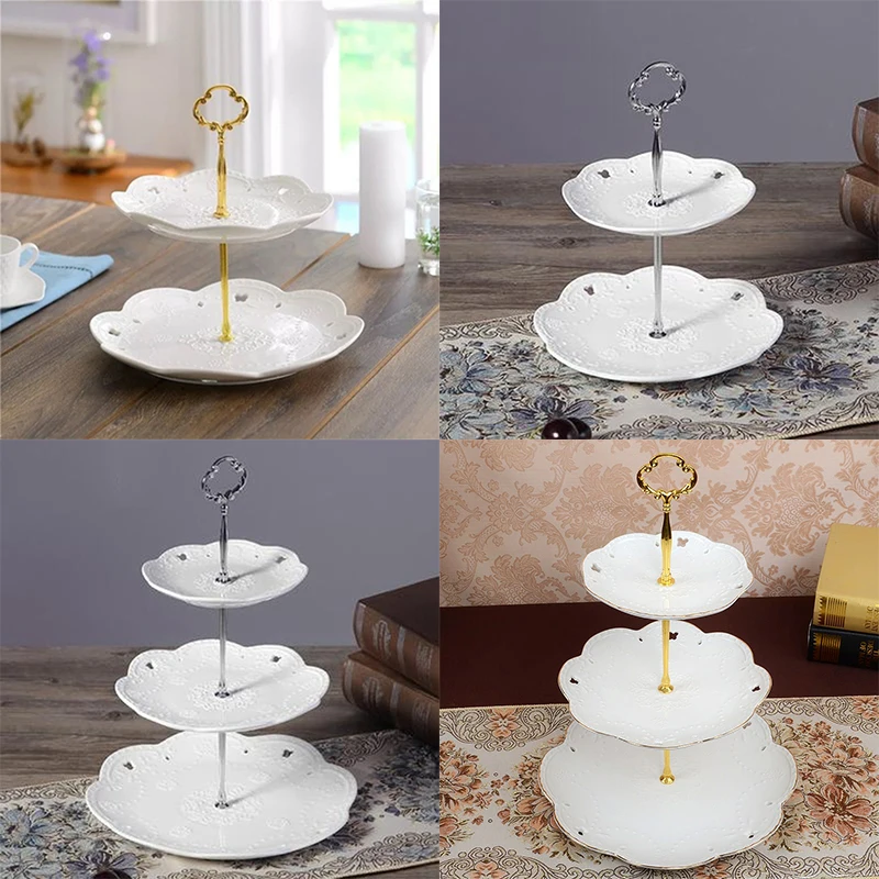 Durable Practical Plate stand Display Fruit Handle Hardware Parties Rod Stick Cake Decoration Dessert Shelf Tray