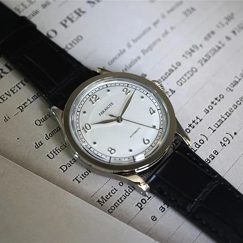 

FARASUTE Simple Waterproof Retro Watch Replica Stainless Steel Imported Movement Automatic Mechanical Watch Male Watches for Men