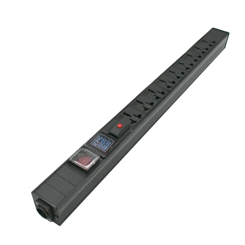 

PDU power strip aviation plug 2-9AC 10A universal socket with ammeter overload protection socket
