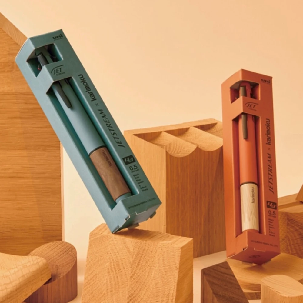 일본 유니 4 인 1 볼펜, 제트스트림 한정판, 0.5mm 나무 손잡이, 4 + 1 다기능 펜, 학교 사무용품, 1 개