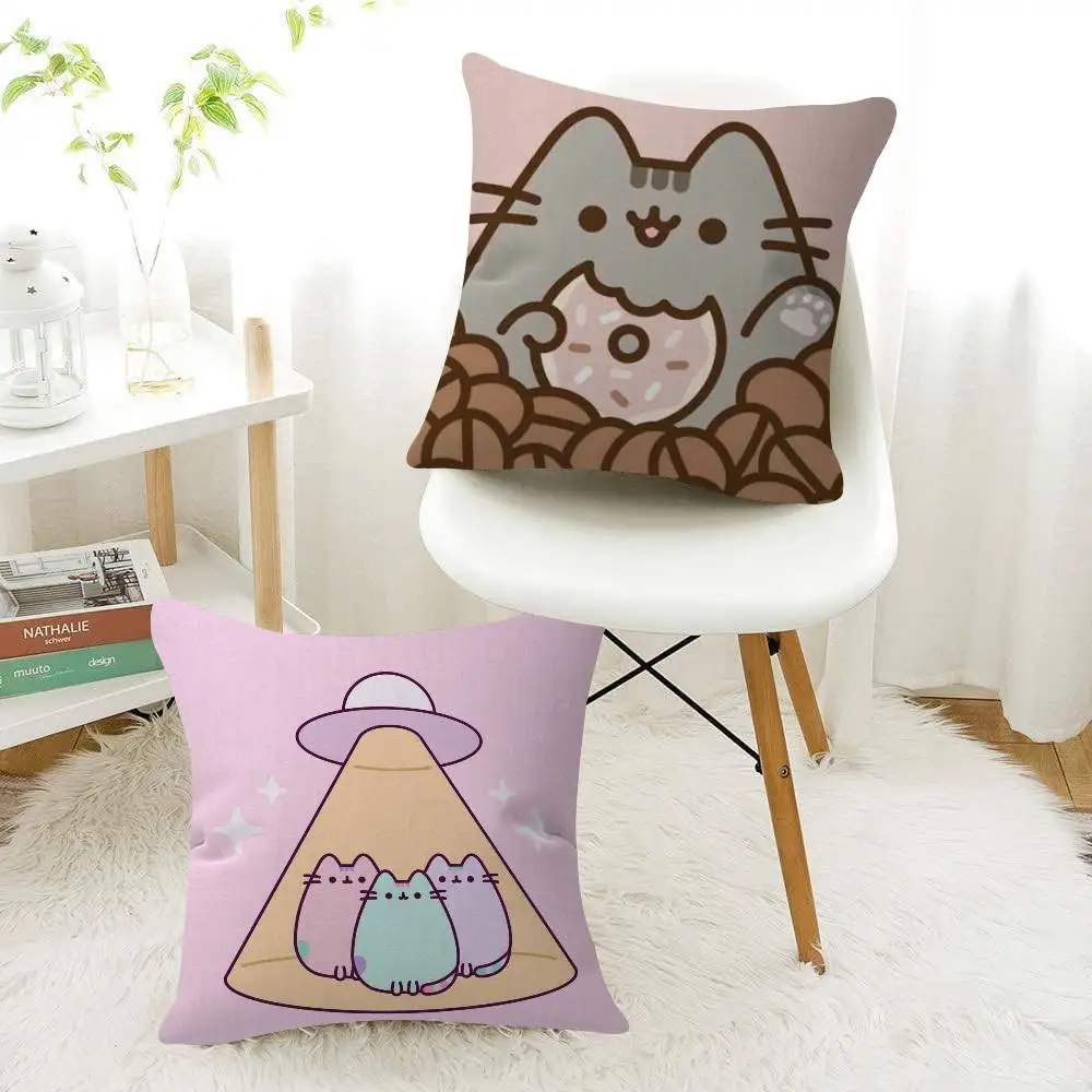 귀여운 P-pusheen-S CUTE 메이플 디자인 쿠션 커버 행복한 가을 수확 장식 휴일 장식 베개 커버