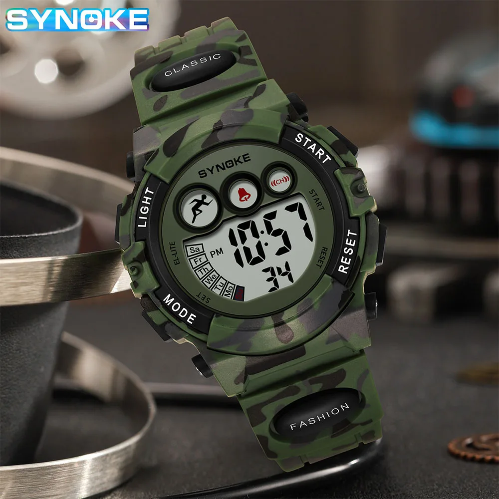SYNOKE Student Sport Watches For Kids Colorful Electronic Watches 50M Waterproof Clock Children Digital Watch For Boys Girls 4