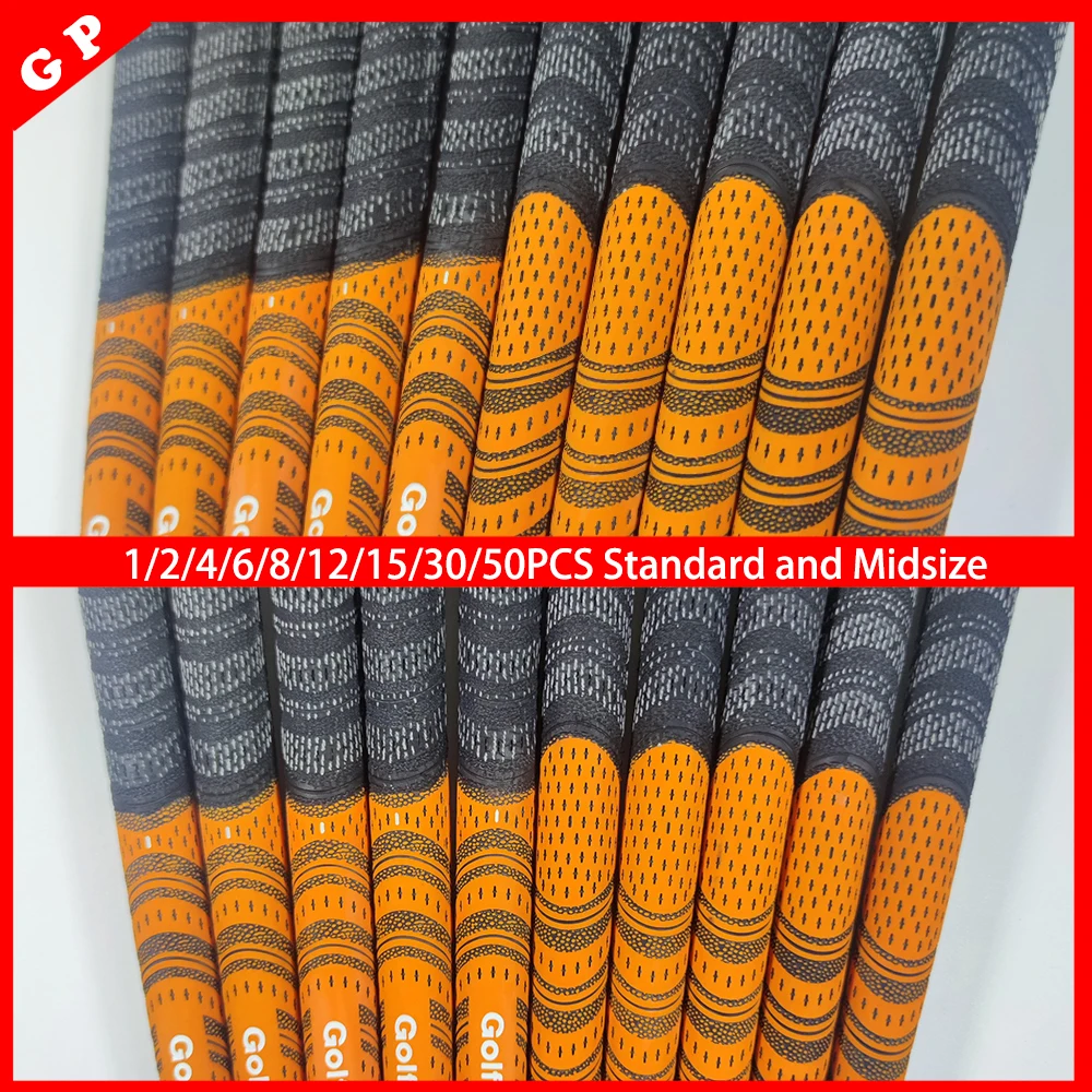 

Спортивные Грипсы для гольфа, десятилетняя многосоставная стандартная/среднего размера защита клюшки для гольфа, резиновая стандартная ручка для клюшки оранжевого цвета
